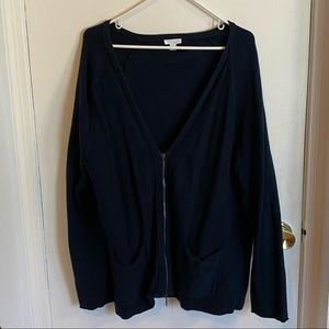 J. Jill Zipped V-Neck Cardigan
